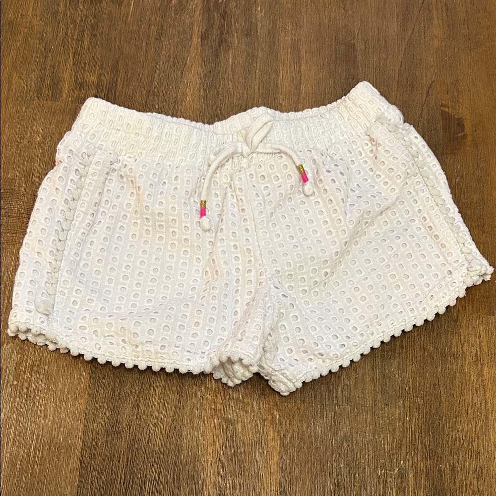 White Eyelet Girls Shorts